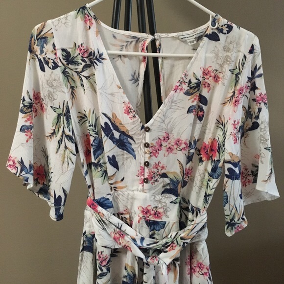 AMERICAN EAGLE OUTFITTERS KIMONO MAXI ROMPER - Picture 4 of 4